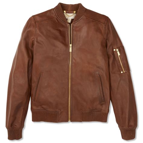 michael kors mens washed leather bomber|Washed Leather Bomber Jacket .